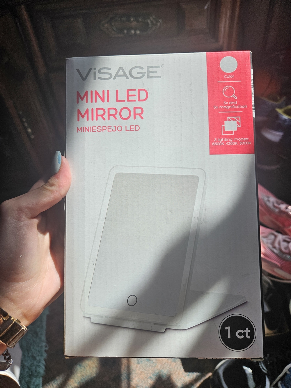 Sage Mini LED Mirror in White